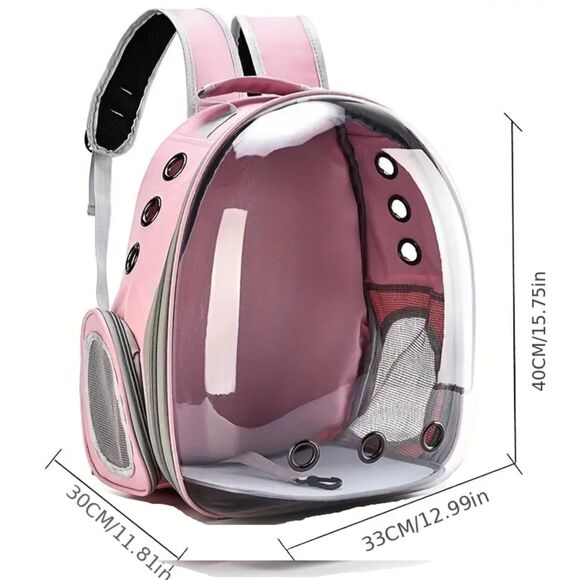 Portable Pet Carrier Cat and Small Dog Travel Backpack Bag - Pink - Picture 2 of 5